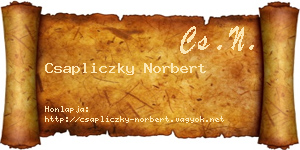 Csapliczky Norbert névjegykártya